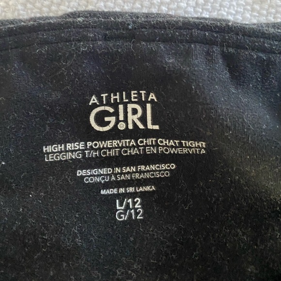 ATHLETA GIRL
HIGH RISE POWERVITA CHIT CHAT TIGHT Leggings L 12 - Picture 2 of 2